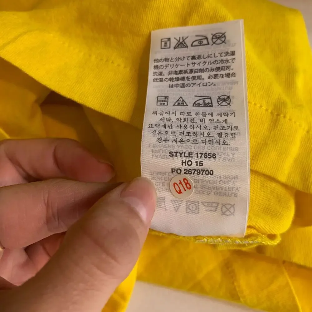 J Crew T Shirt Womens XS Extra Small Yellow Soft Tissue Turtleneck Lightweight